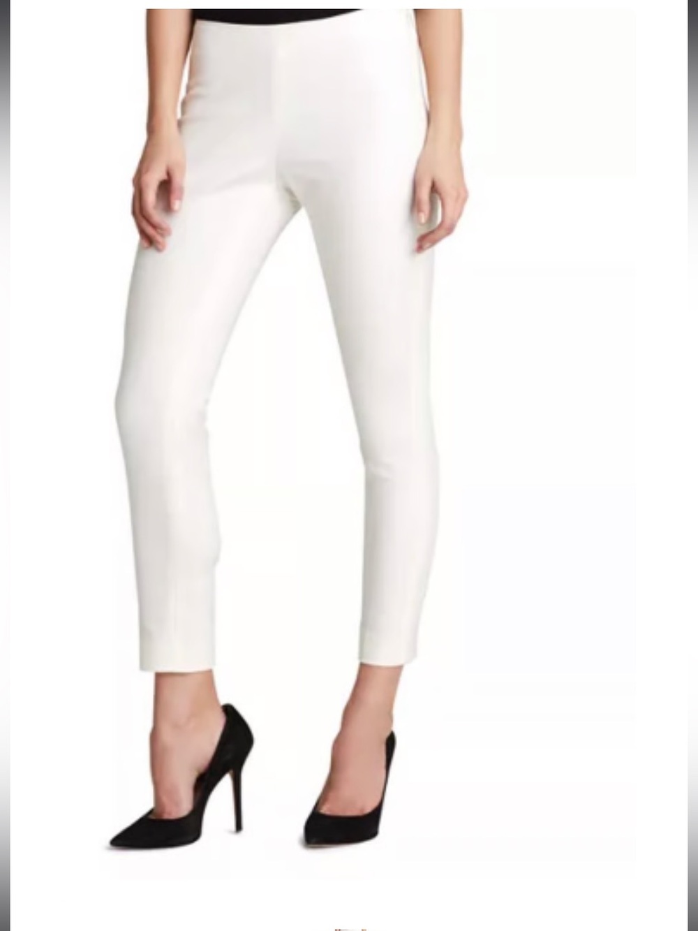 Vince Camuto White Slim Ankle Pants Trousers Capris side zipper size 6P office